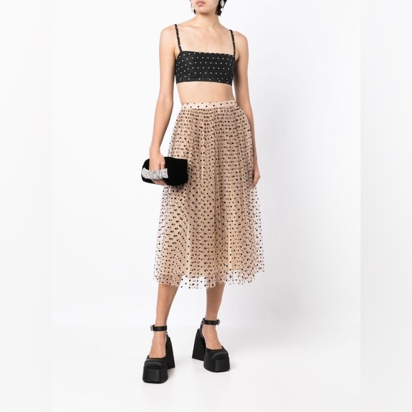 Macgraw Abbey polka-dot cropped top, Sz 10 NWT MSRP $456 - Picture 6 of 8